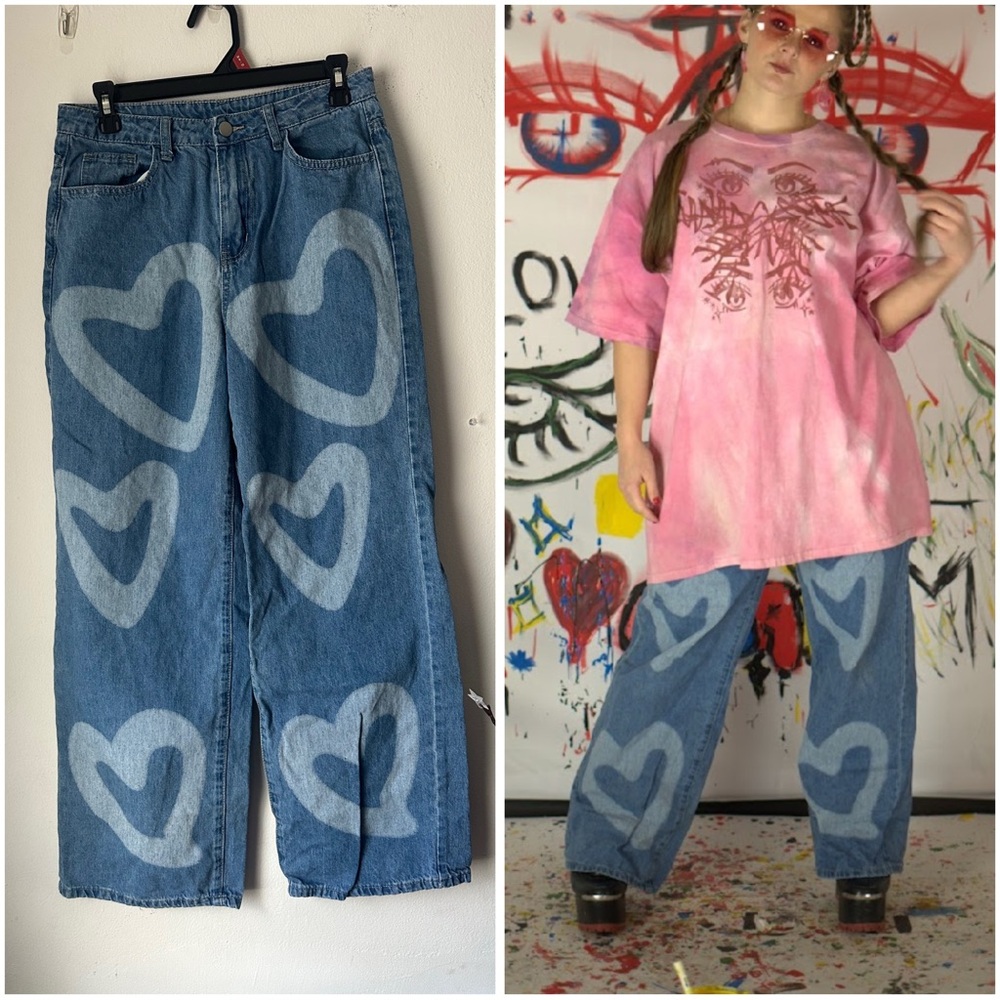 Blue Jeans with Heart Design ♡
